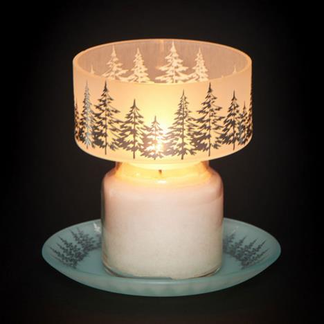 Yankee Candle Winter Trees Small Shade & Tray Set Extra Image 2 Preview